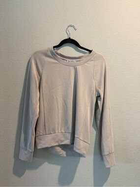 Athleta Women's Neutral Beige Crewneck Pullover Sweatshirt